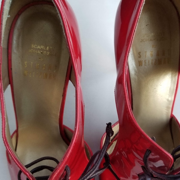 Size 6 Stuart Weitzman Cherry Red Heels - Picture 3 of 6
